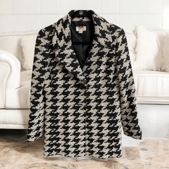 Italian Woven Wool Blend Black & Ivory Jacket HP BEST IN JACKETS & COATS - Picture 1 of 13